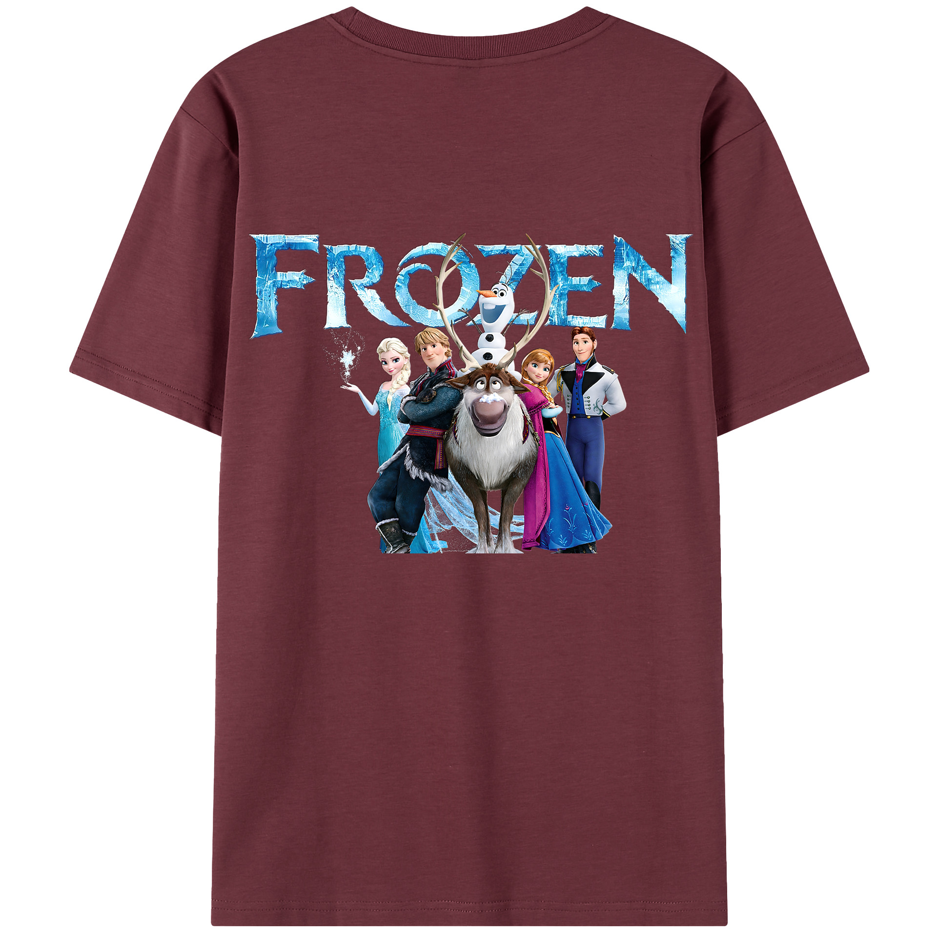 （画像用） アナと雪の女王 アンナ エルサ Frozen Anna Elsa 綿100％半袖Tシャツ（背面プリント）